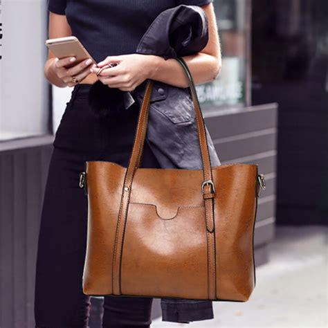 women's fake leather tote bag|leather totes for women clearance.